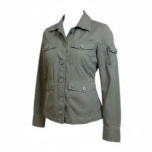 J CREW Brown Cropped Full Button Fitted Jacket Pockets Women's Size xs